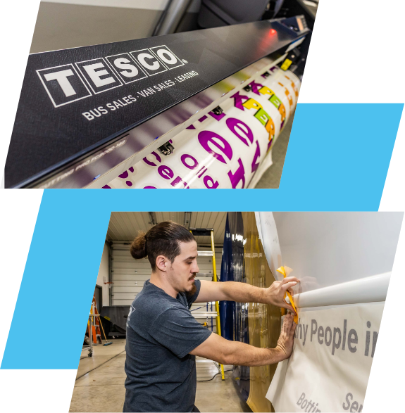 Graphics department at TESCO Specialty Vehicles.