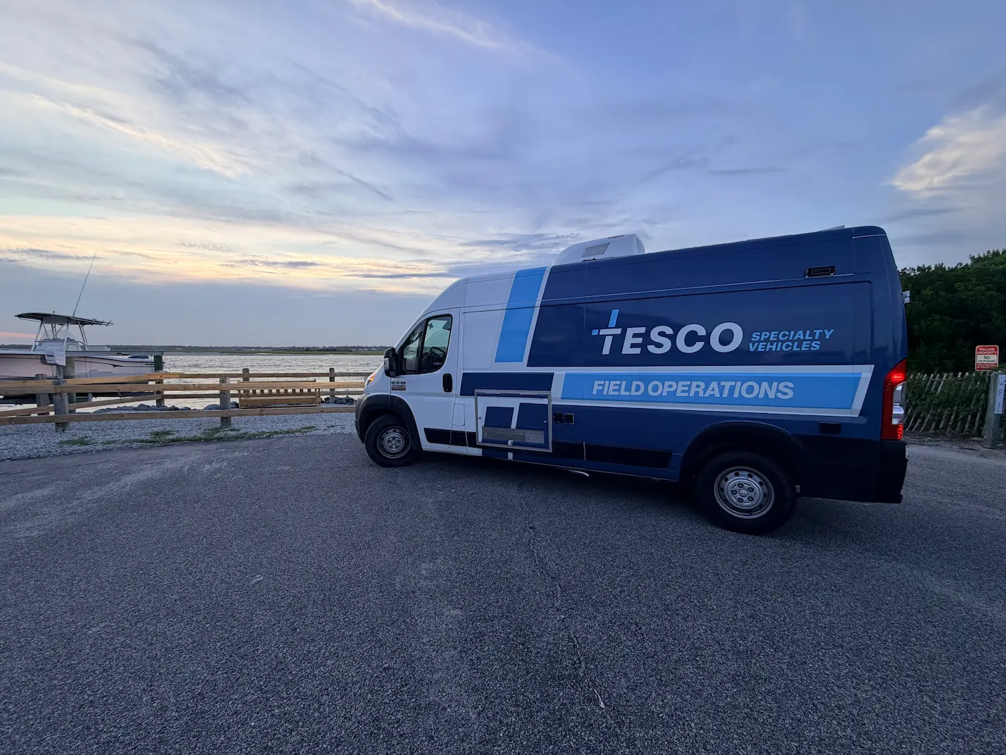 TESCO Specialty Vehicles Field Operations van parked at TSV headquarters