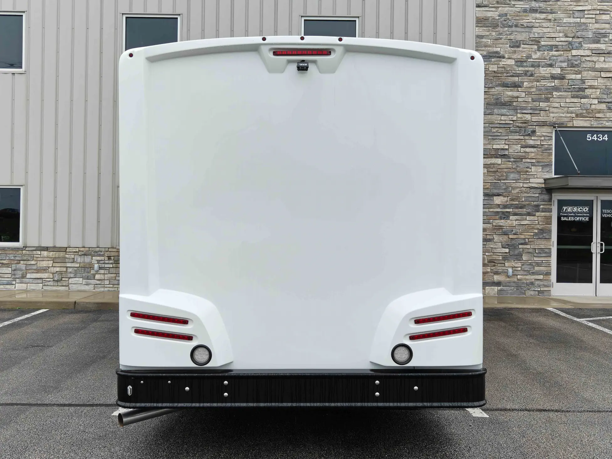 The outside of a 25ft Two Room Mobile Medical Clinic with Dual Entry, Group C